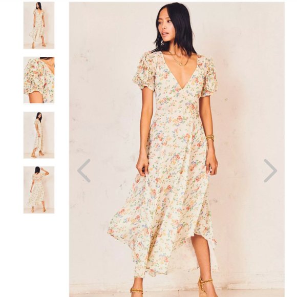 NWT LoveShackFancy Clemence silk midi Dress - Picture 1 of 10